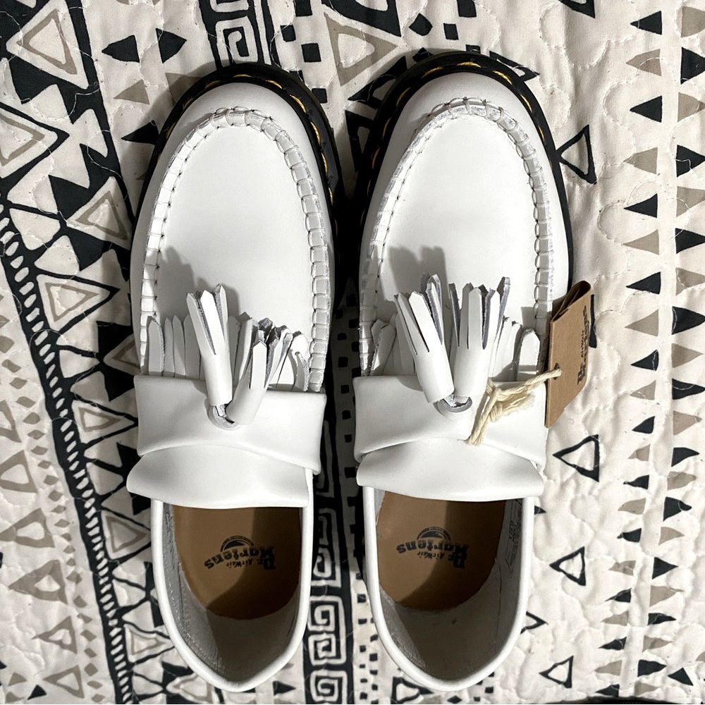 Dr. Martens Women's Adrian YS Tassel Loafers white